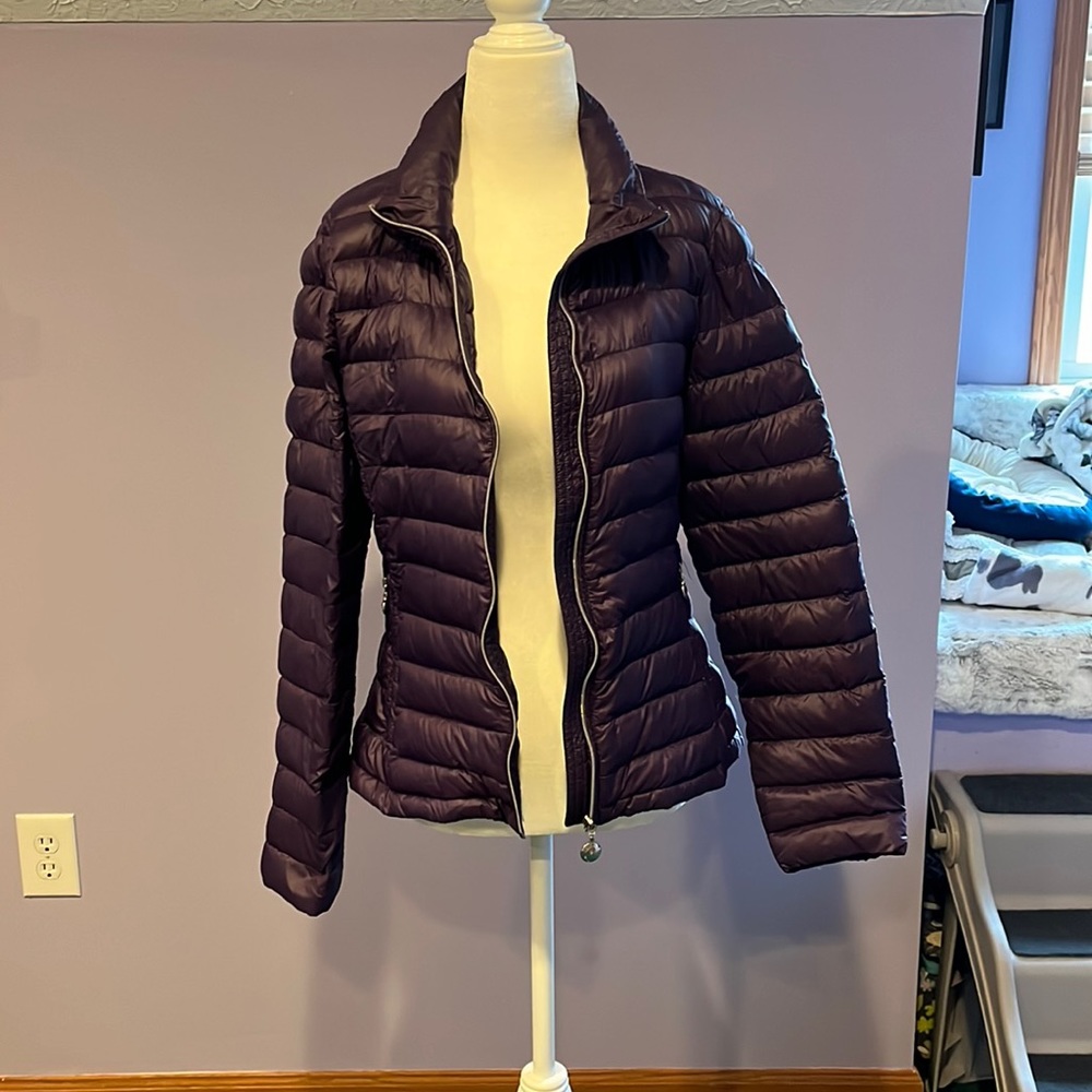 Calvin Klein purple packable down coat